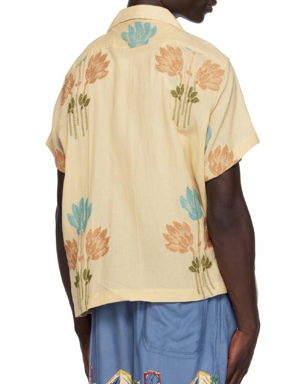 I Love LA Josh Hutcherson Beige Floral Shirt