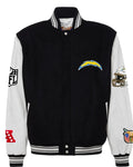 LOS ANGELES CHARGERS WOOL & LEATHER VARSITY JACKET Black/White AR