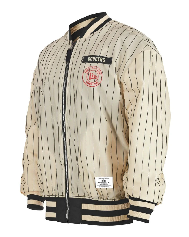 Men’s Los Angeles Dodgers New Era x Alpha Industries Black Seven-Time World Series Champions Team Reversible Full-Zip Bomber Jacket