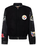 Pittsburgh Steelers Wool & Leather Varsity Jacket Black/Black AR