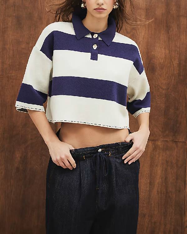 Emmerdale Sarah Striped Polo Shirt Clanton Jacket