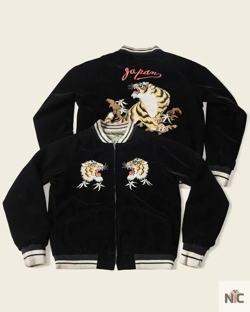 1950s Reversible Acetate Souvenir Jacket – Falcon × Tiger Clanton Jacket