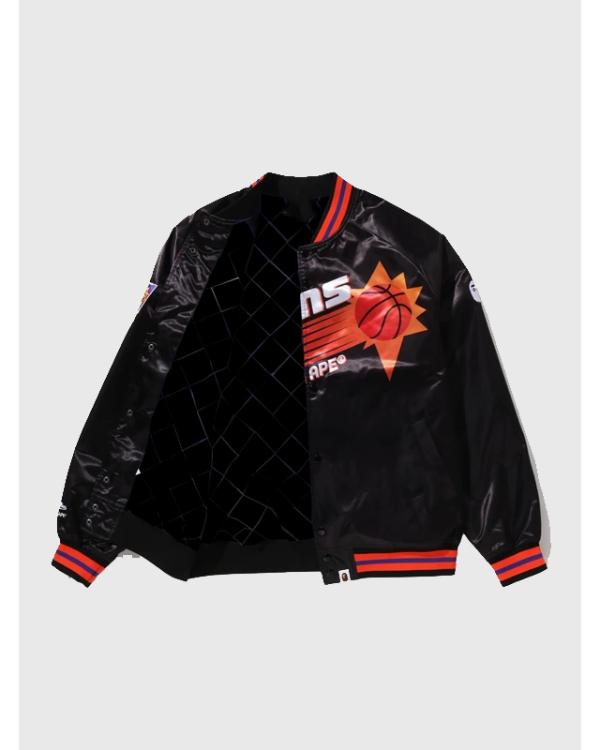 M&N NBA Phoenix Suns Black Satin Jacket
