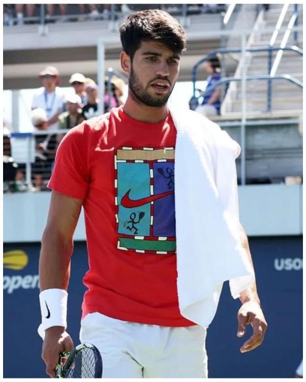 Carlos Alcaraz 2025 US Open Red T-Shirt Shopotiny