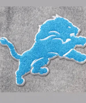 Detroit Lions Pro Standard Logo Varsity Full-Zip Jacket – Heathered Silver/White