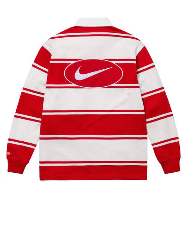 Travis Kelce Red Striped Rugby Shirt USA Jackets