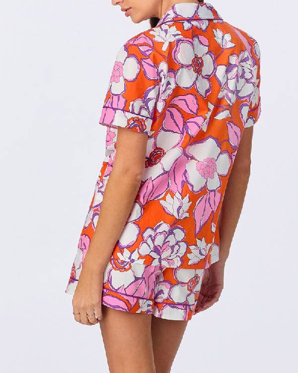 Leanne S01 Leanne Morgan Floral Print Pajamas Clanton Jacket