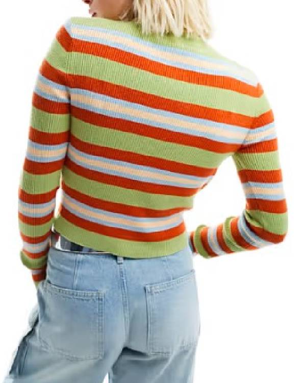 The Girlfriend Olivia Cooke Multicolor Striped Ribbed Sweater USA Jackets