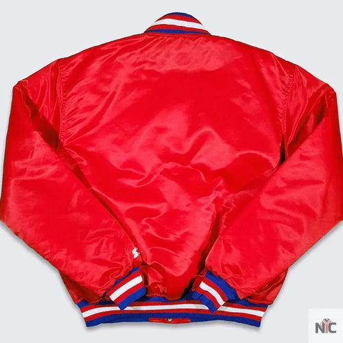 76ers Philadelphia Sixers Vintage Red Jacket Clanton Jacket