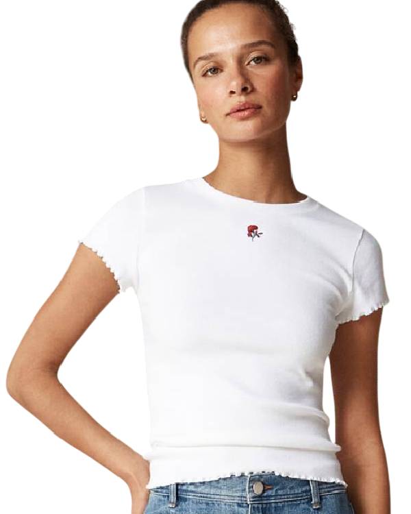 The Today Show Savannah Guthrie White Floral T-Shirt Clanton Jacket