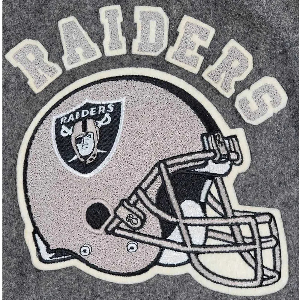 80’s La Raiders Gray And Cream Wool Varsity Jacket