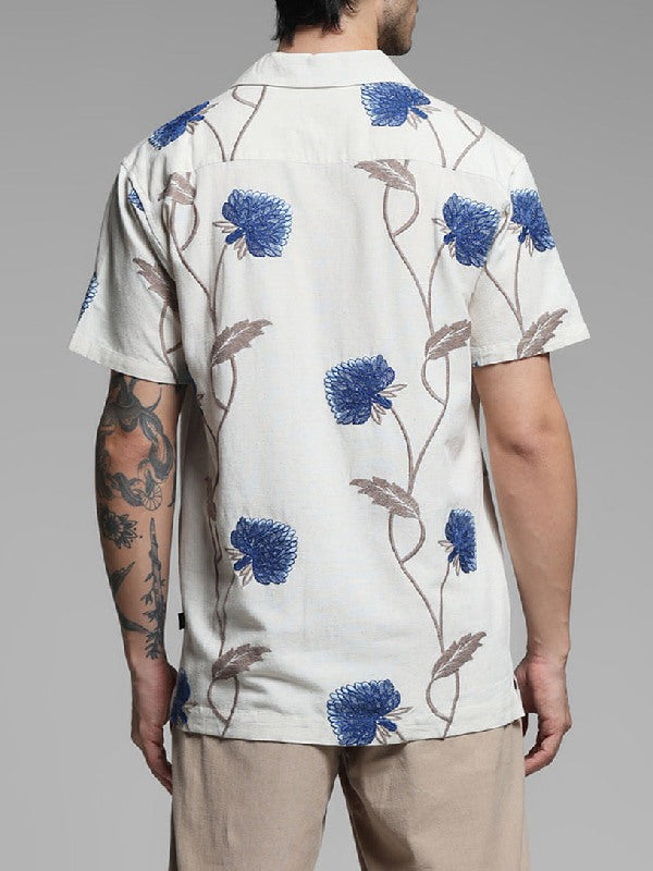 90 Day The Last Resort S3 White Floral Shirt WorthVee