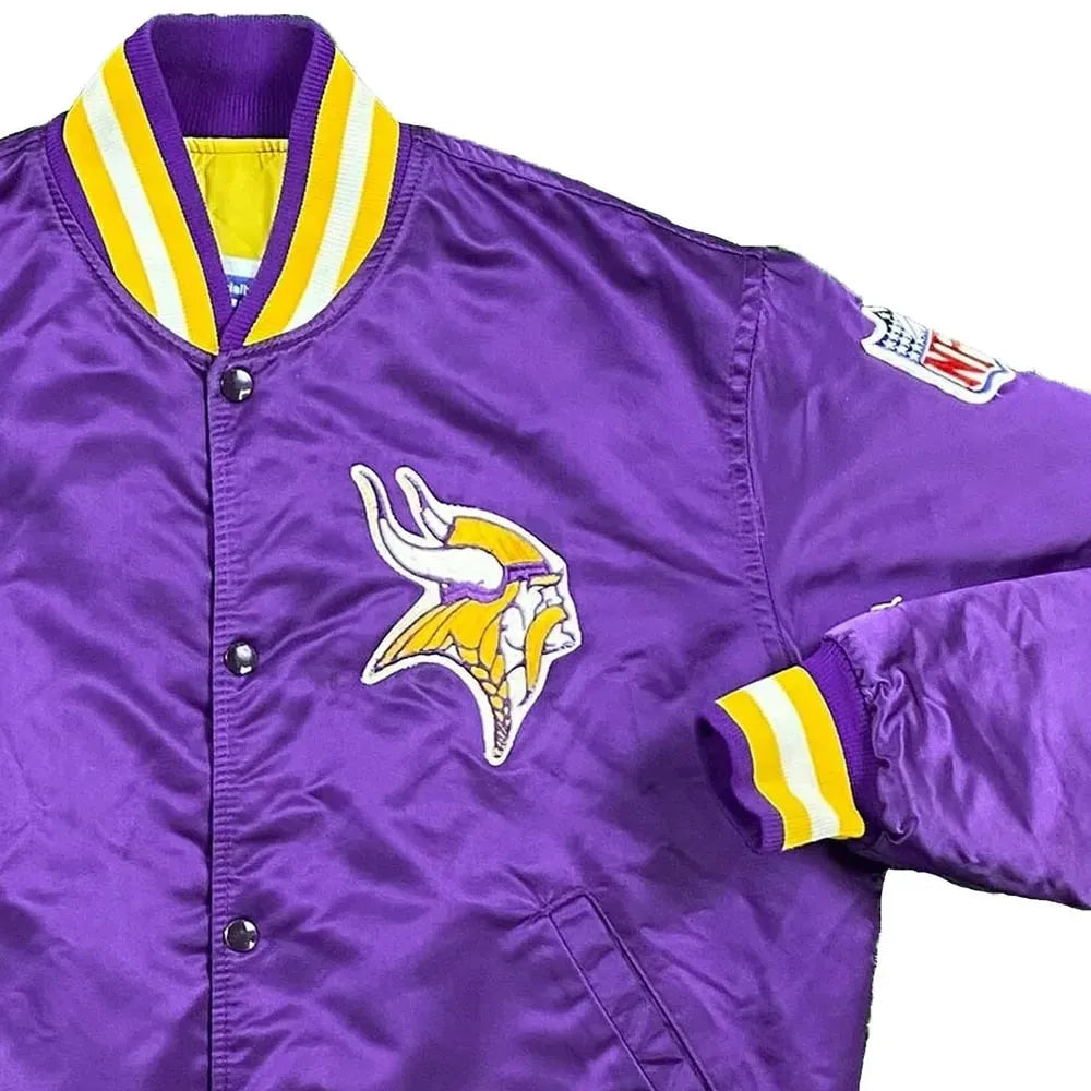 90s Minnesota Vikings Bomber Satin Jacket