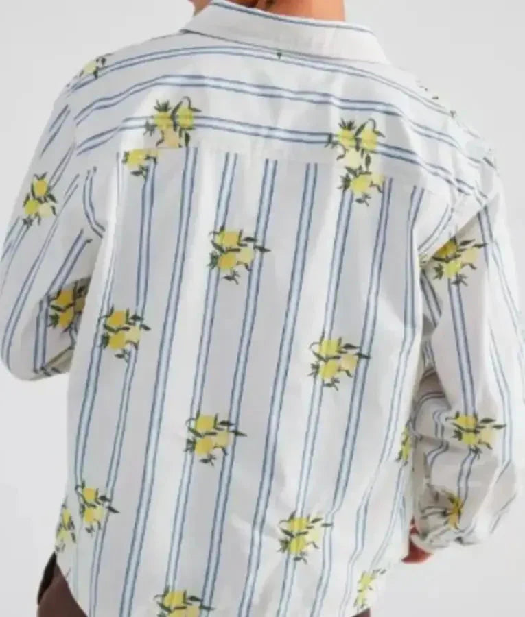 The Paper 2025 Gbemisola Ikumelo Striped Lemon Print Shirt USA Jackets