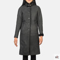 Alina Shearling Black Leather Coat Clanton Jacket