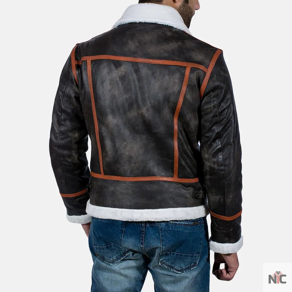 Alpine Brown Fur Leather Jacket Clanton Jacket