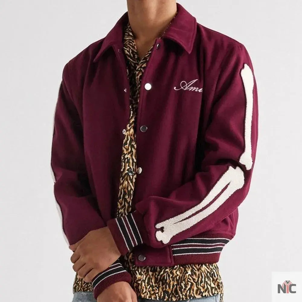 Amiri Bones Letterman Wool Jacket Clanton Jacket