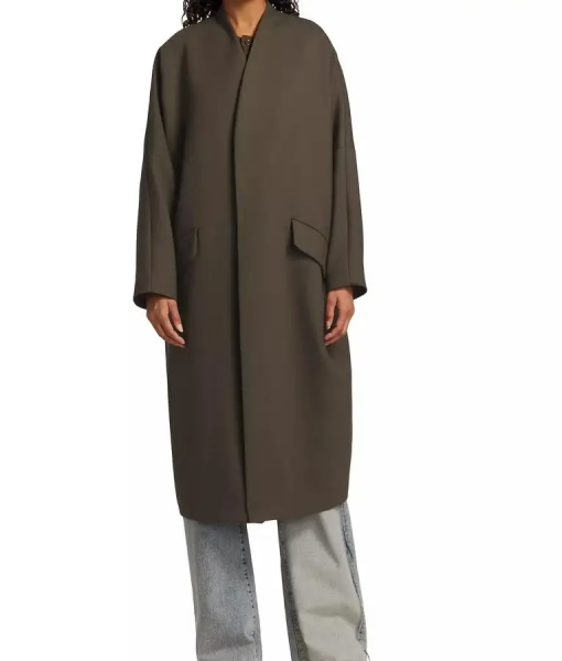 And Just Like That S03 Miranda Hobbes Khaki Cocoon Coat USA Jackets