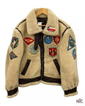 Avirex Retro B-3 Top Gun Beige Bomber Flight Jacket Clanton Jacket