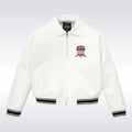 Avirex Inspired Cropped Icon White Leather Jacket