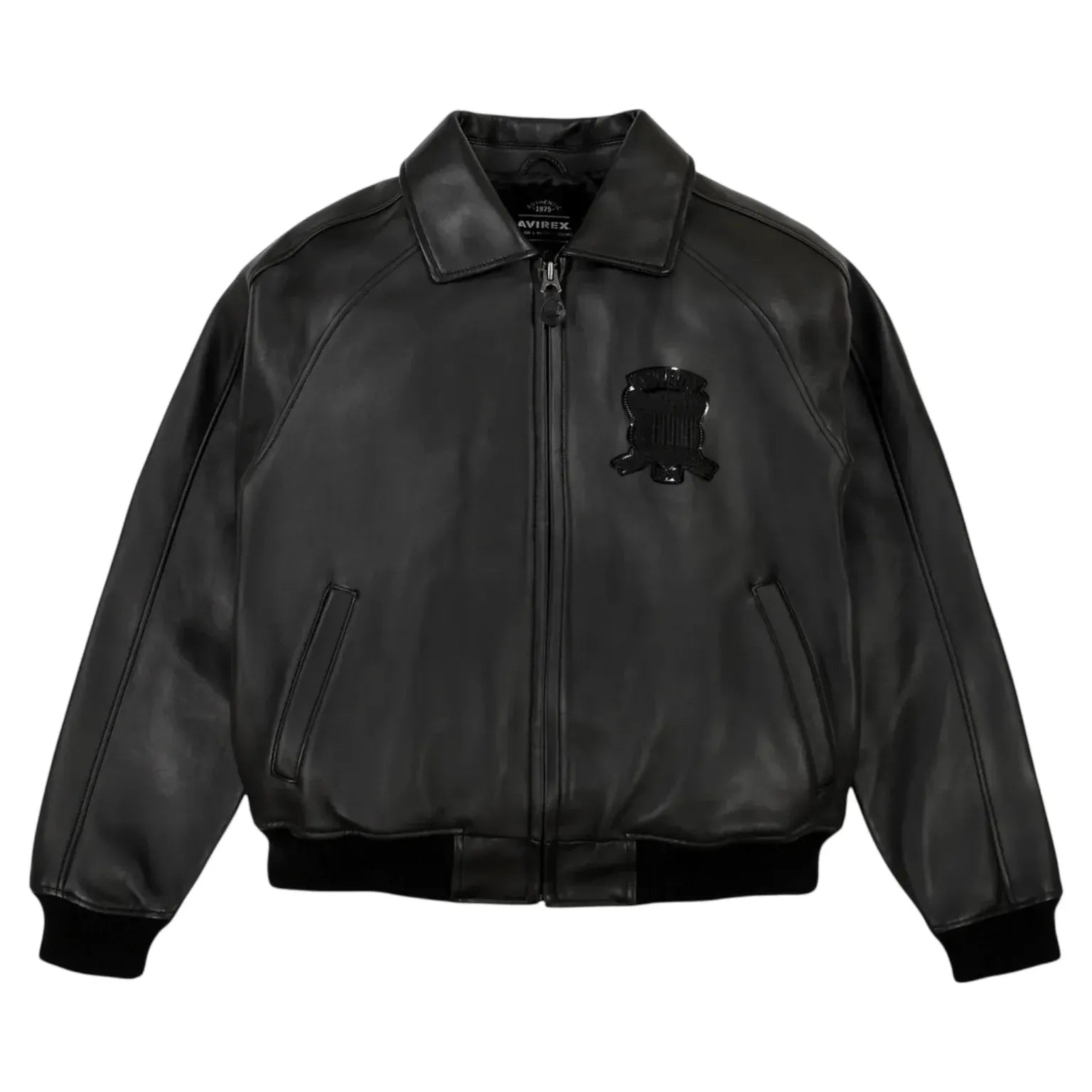 Avirex Inspired Icon Leather Black Jacket