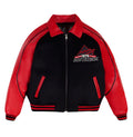 Avirex Inspired Red And Black Wool Leather Varsity Leather Jacket