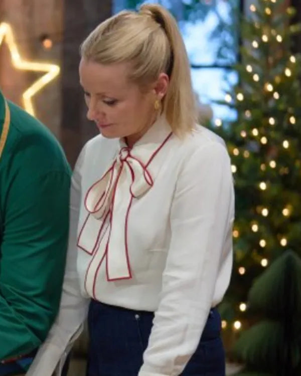 Baked with Love Holiday S01 Tie-Neck Blouse