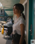 Ballard S01 Maggie Q White Shirt Clanton Jacket