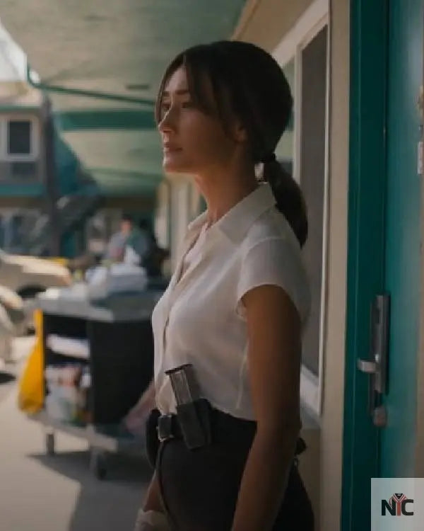 Ballard S01 Maggie Q White Shirt Clanton Jacket
