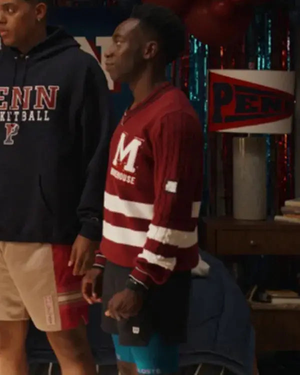 Bel-Air S04 Olly Sholotan Maroon V-Neck Sweater