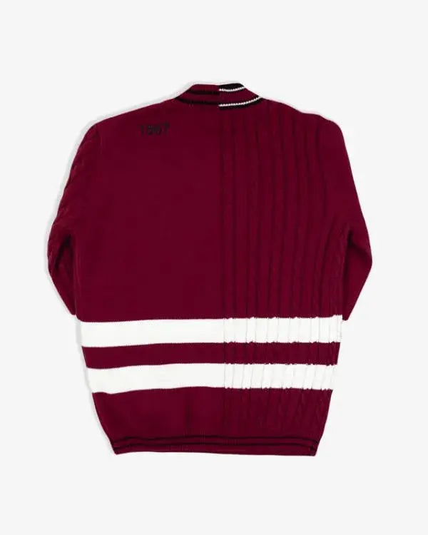 Bel-Air S04 Olly Sholotan Maroon V-Neck Sweater