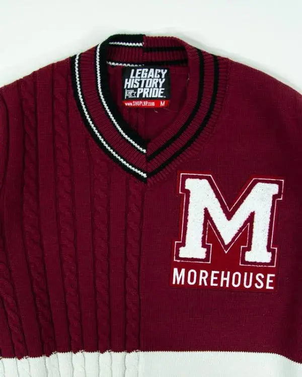Bel-Air S04 Olly Sholotan Maroon V-Neck Sweater