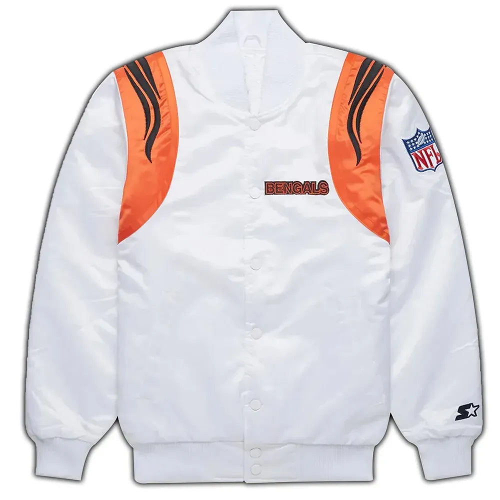 Bengals NFL Black and White Satin Jacket