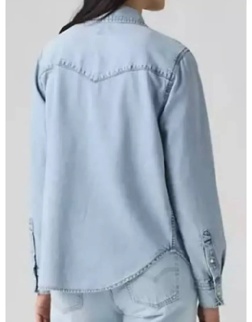 Beth Dutton Dutton Ranch S01 Blue Denim Western Shirt WorthVee