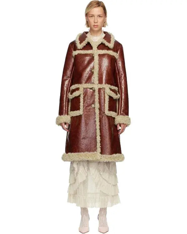 Beyond The Gates 2025 Ambyr Michelle Brown Leather Coat