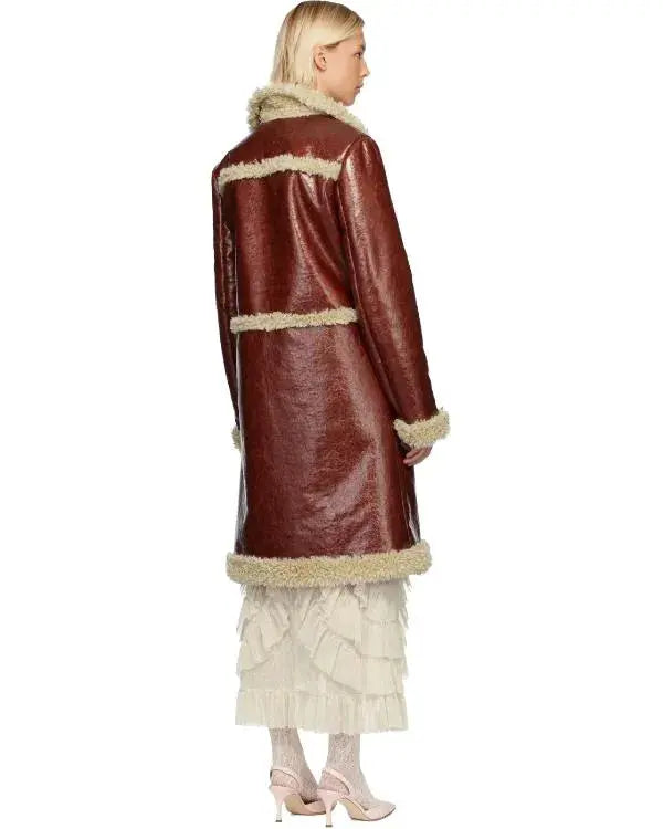Beyond The Gates 2025 Ambyr Michelle Brown Leather Coat