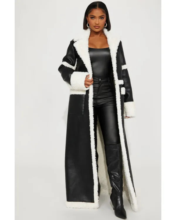 Beyond The Gates Trisha Mann-Grant Black Leather Trench Coat