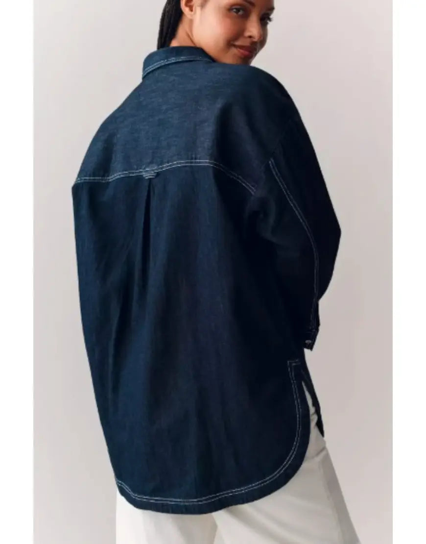 Beyond the Gates S02 Camryn Jade Bow Denim Shirt WorthVee