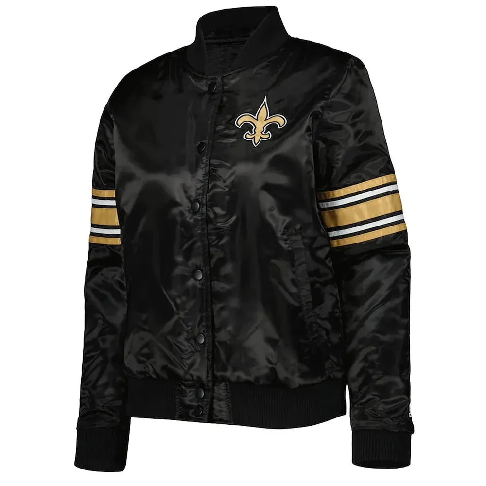 Black Line Up New Orleans Saints Jacket