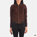 Bliss Brown Suede Bomber Jacket Clanton Jacket
