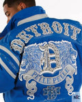 Blue Detroit Lions Pelle Pelle Leather Jacket Clanton Jacket