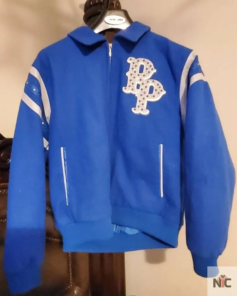 Blue Detroit Lions Pelle Pelle Leather Jacket Clanton Jacket