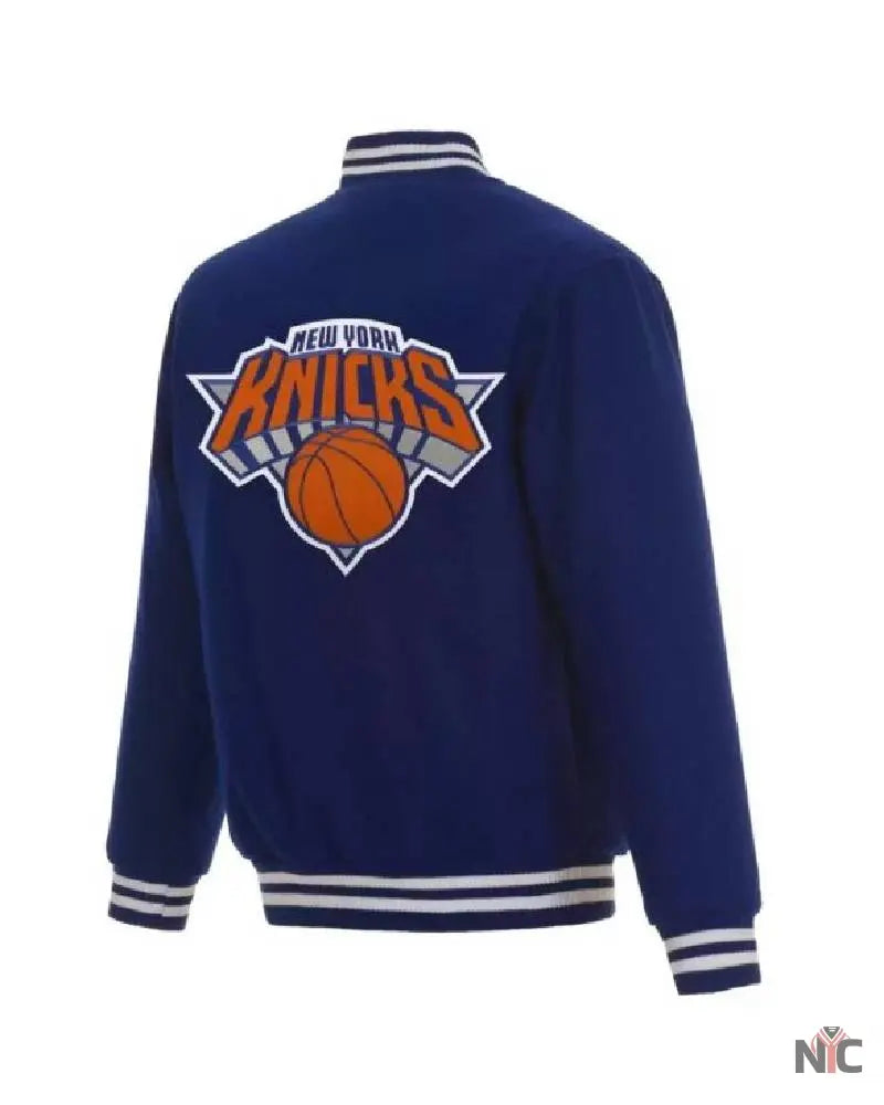 Blue NBA Jeff Hamilton New York Knicks Varsity Jacket Clanton Jacket