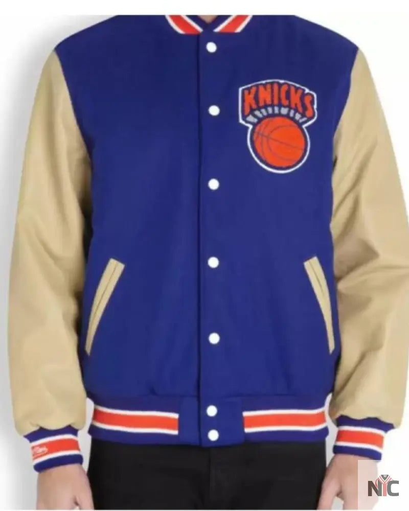 Blue Vintage NBA New York Knicks Varsity Jacket Clanton Jacket