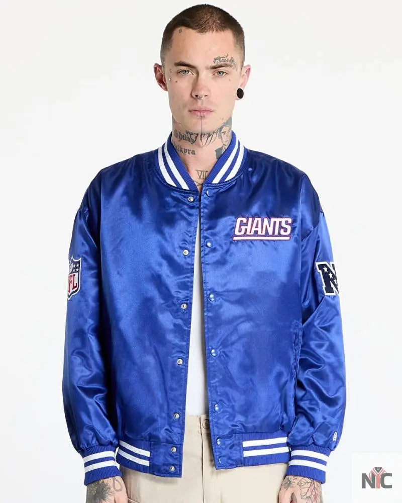 Bomber New Era New York Giants NFL Satin Bomber Jacket Clanton Jacket