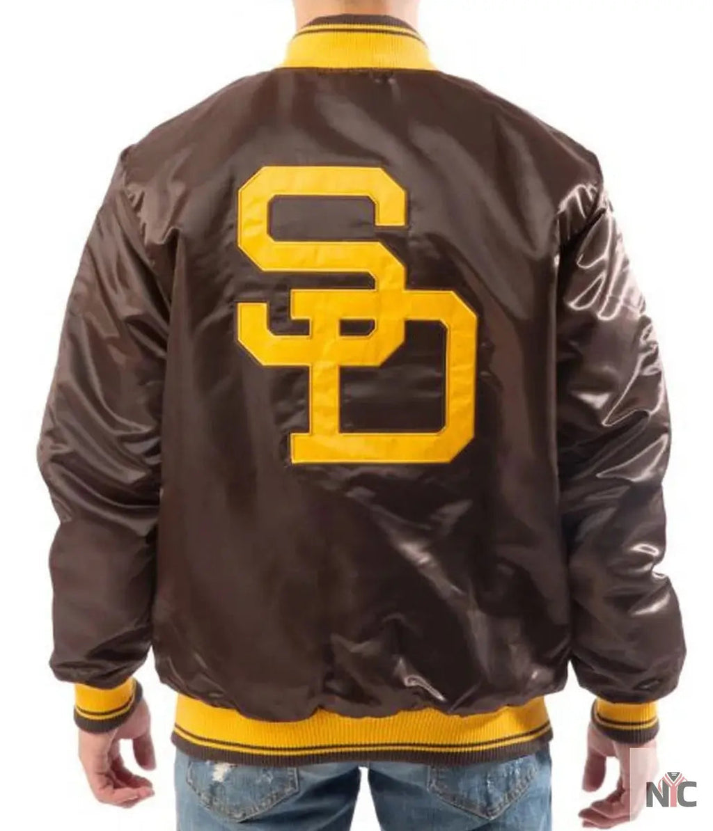 Bomber San Diego Padres Brown Satin Jacket Clanton Jacket