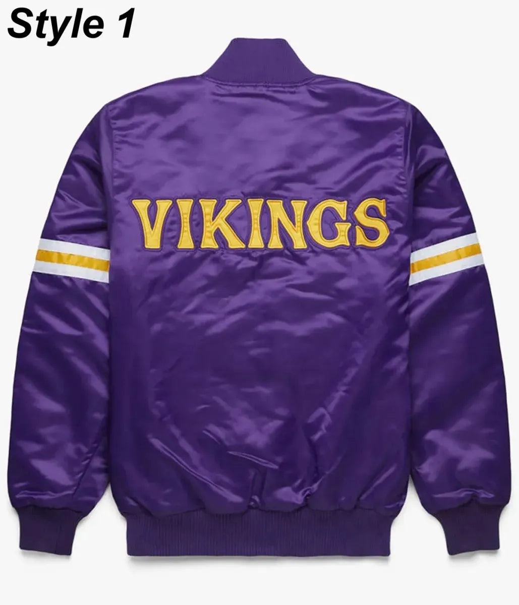 Bomber Minnesota Vikings Purple Satin Jacket