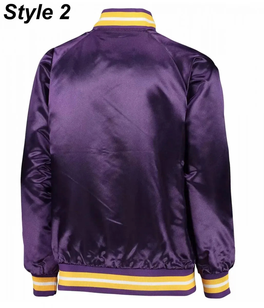 Bomber Minnesota Vikings Purple Satin Jacket