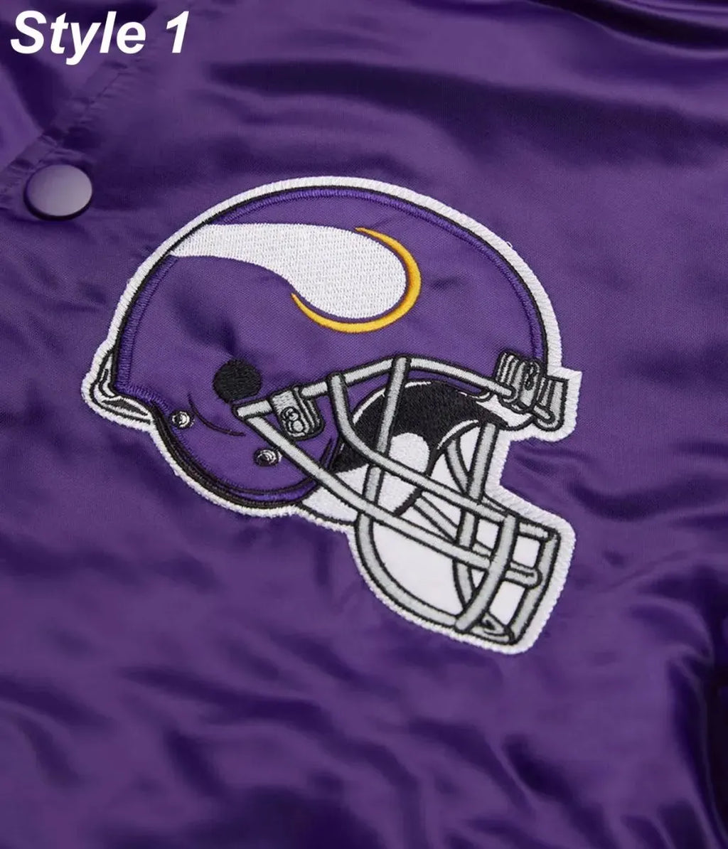 Bomber Minnesota Vikings Purple Satin Jacket