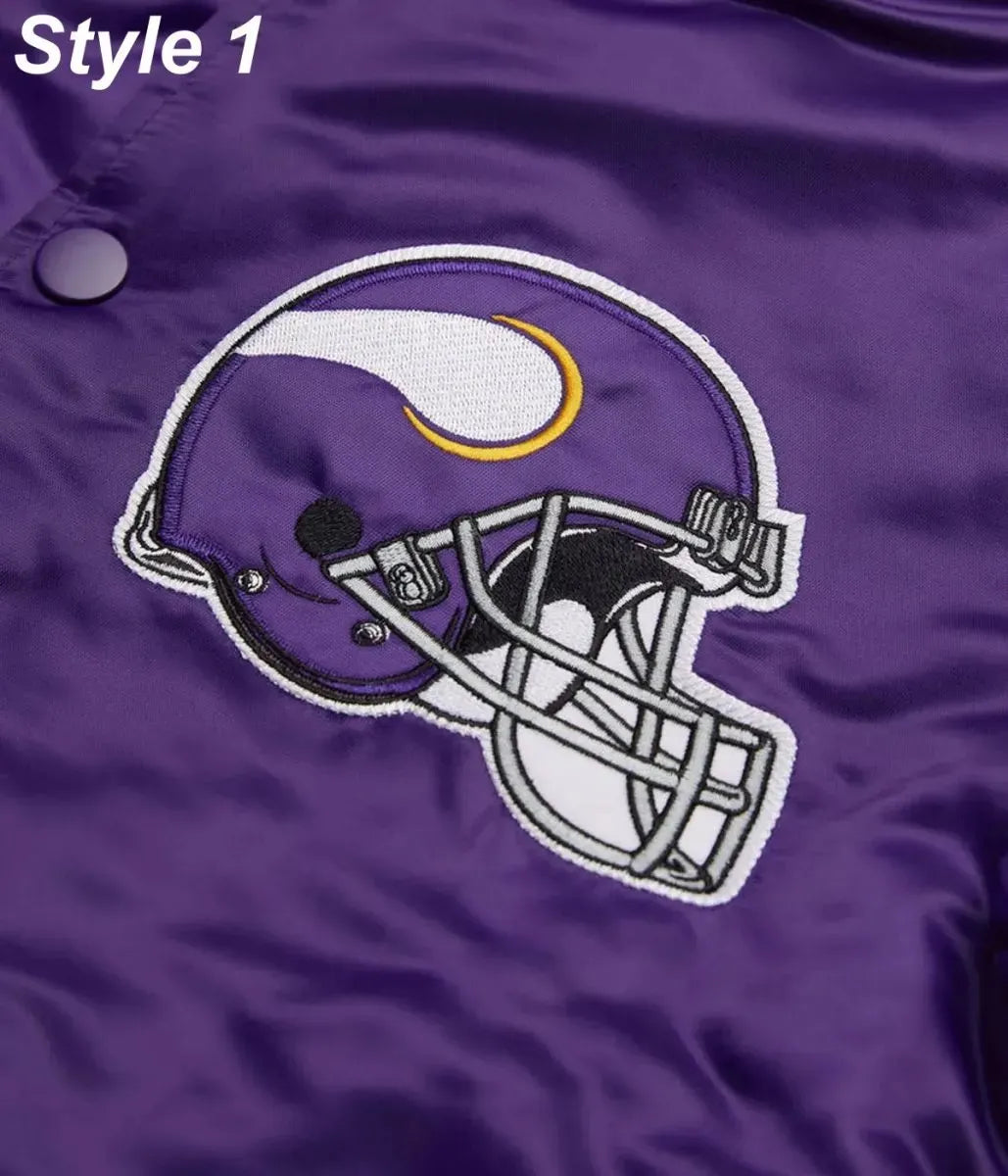 Bomber Minnesota Vikings Purple Satin Jacket
